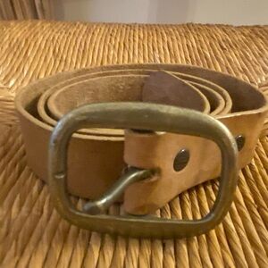 Vintage The Kettle Creek Canvas Co Tan Leather Belt Brass buckle Size 36